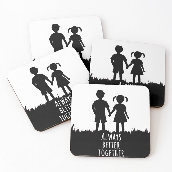 Item preview, Always better together , Boy and girl silhouettes holding hands designed and sold by ratchawoot.