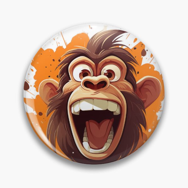 Item preview, crazy cartoon screaming monkey designed and sold by MK3DESIGN.