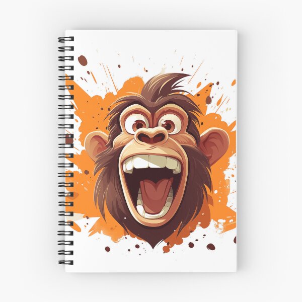 Item preview, crazy cartoon screaming monkey designed and sold by MK3DESIGN.