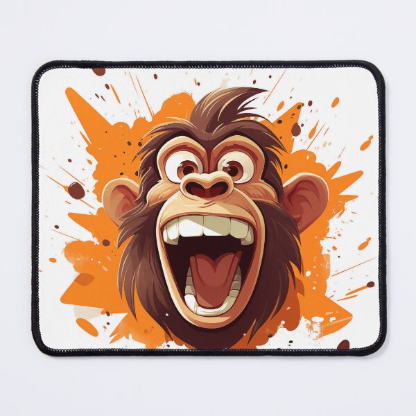 Item preview, crazy cartoon screaming monkey designed and sold by MK3DESIGN.