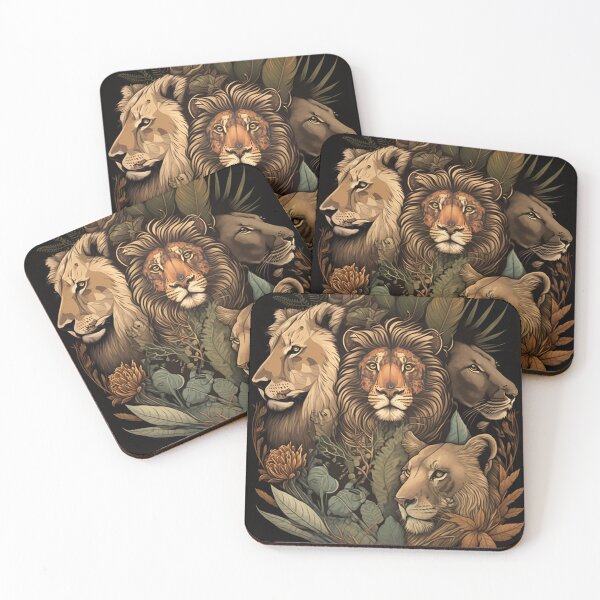 Item preview, Wildlife Majesty: Earth-Toned Lions, Tigers, & Bears Ensemble designed and sold by PaintbrushPlace.