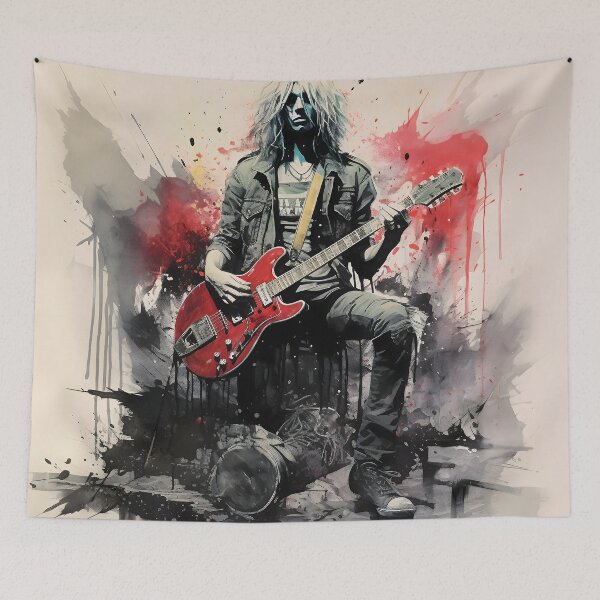 Item preview, Male Grunge Rocker Holding Guitar designed and sold by dcrc.