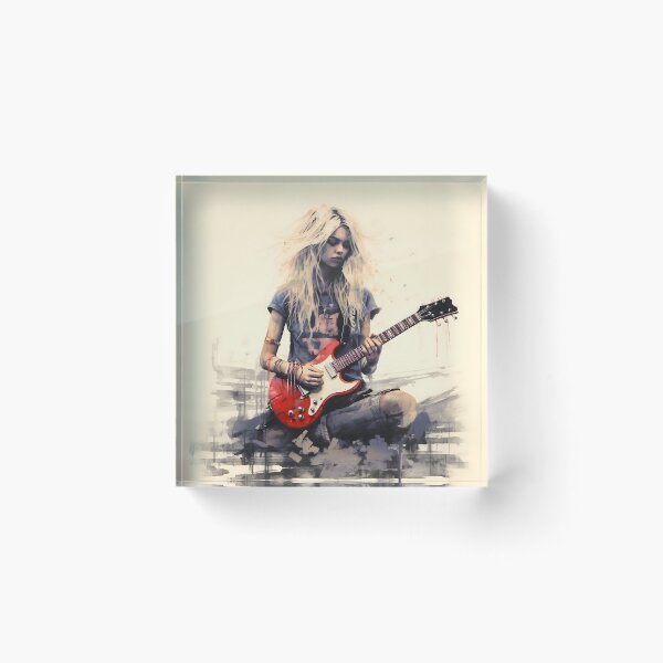Item preview, Female Grunge Rocker Playing Guitar designed and sold by dcrc.