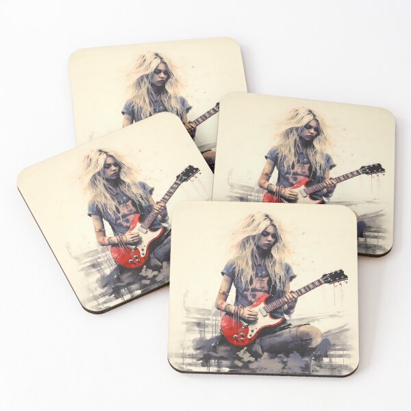 Item preview, Female Grunge Rocker Playing Guitar designed and sold by dcrc.