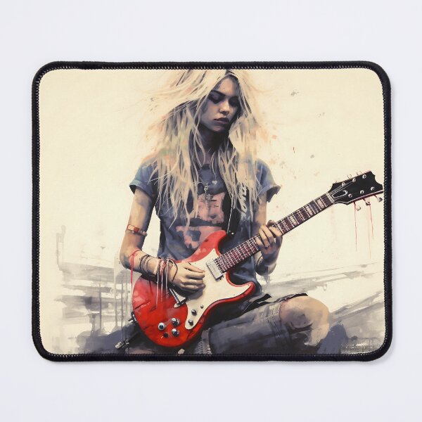 Item preview, Female Grunge Rocker Playing Guitar designed and sold by dcrc.