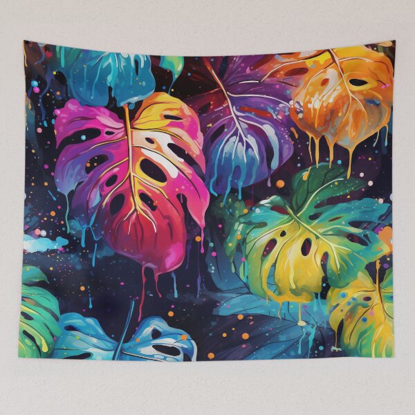 Item preview, Rainbow monstera pattern designed and sold by BloodRubyz.