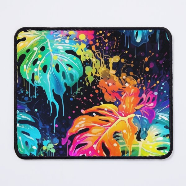 Item preview, Rainbow monstera pattern designed and sold by BloodRubyz.