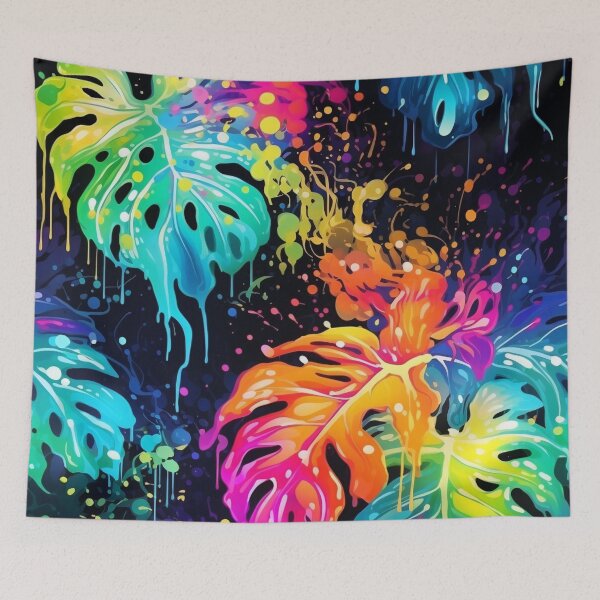 Item preview, Rainbow monstera pattern designed and sold by BloodRubyz.