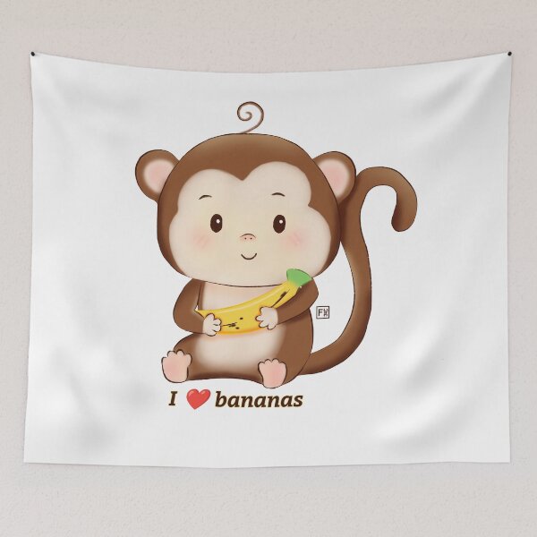 Item preview, Monkey | Monkey lovers - Monkey love bananas designed and sold by FennyWijayaMomo.