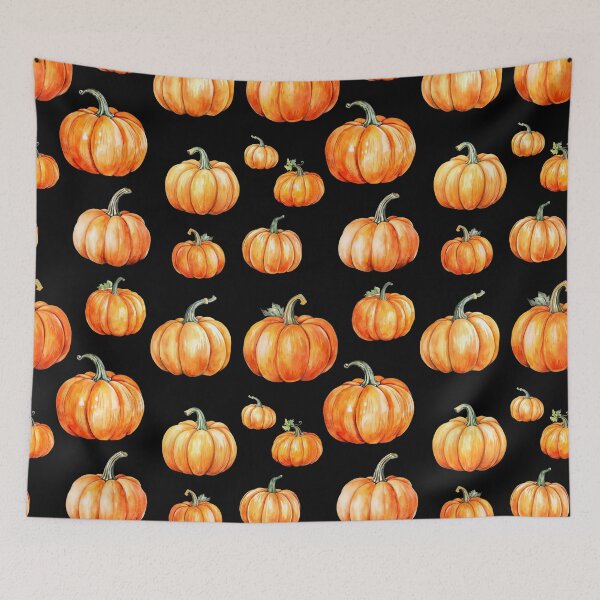 Item preview, lots of orange pumpkins, watercolor design designed and sold by in-leggings.