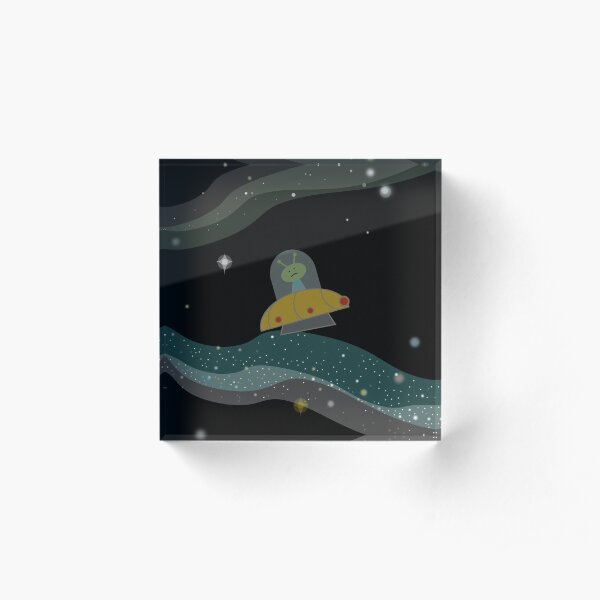 Sad Alien Acrylic Block