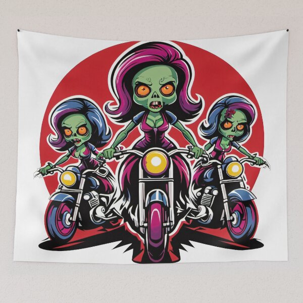 Item preview, Motorcycle Halloween Zombies designed and sold by wolfer21.