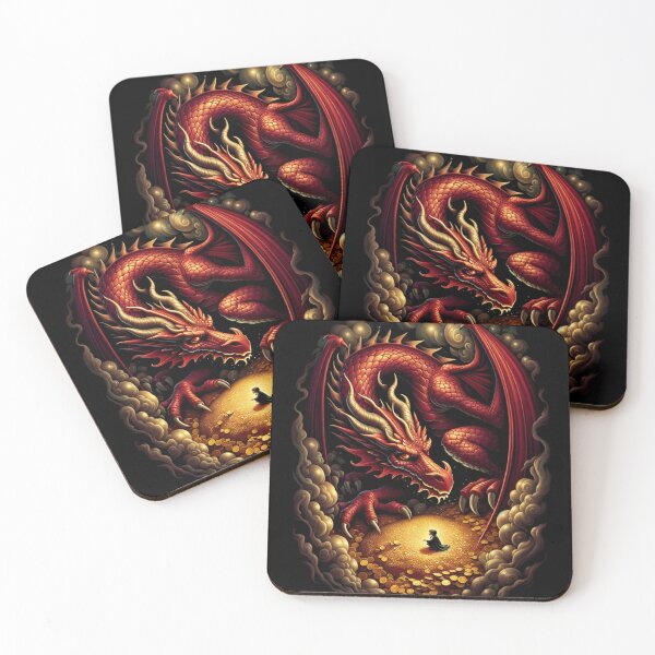 Item preview, Red Dragon and the Curious Adventurer - Fantasy designed and sold by Fenay Designs.