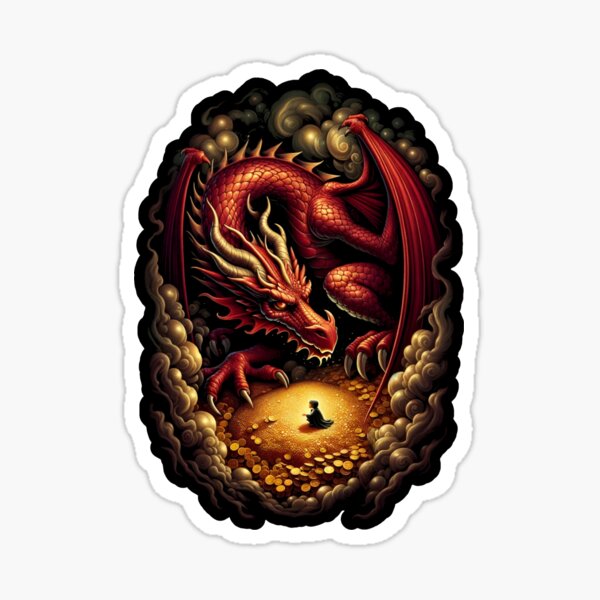 Item preview, Red Dragon and the Curious Adventurer - Fantasy designed and sold by Fenay Designs.