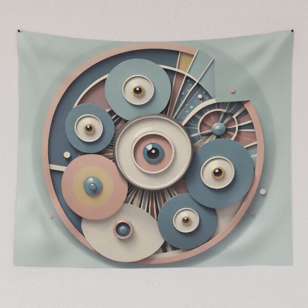 Item preview, The eyes of the universe, abstraction in the style of the 1960s designed and sold by My-fake-places.