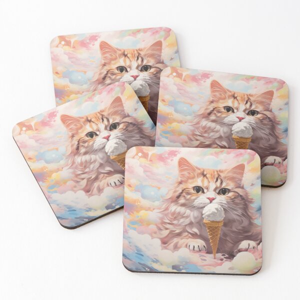 Item preview, lumino kinetic Icecream in a sweet sweet cloud land being eaten by a kitten designed and sold by Kirollos9.