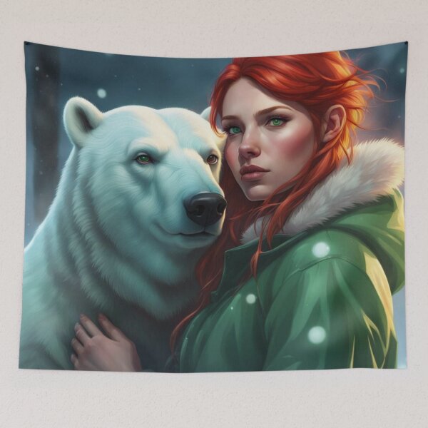 Item preview, Red Head Woman And Polar Bear designed and sold by Gabriela McDaniel.