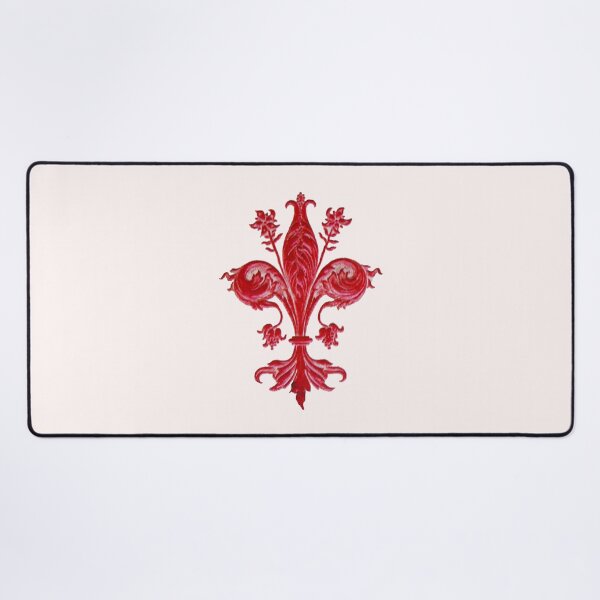 Item preview, ANTIQUE RED FLEUR DE LIS Heraldic Floral designed and sold by BulganLumini.