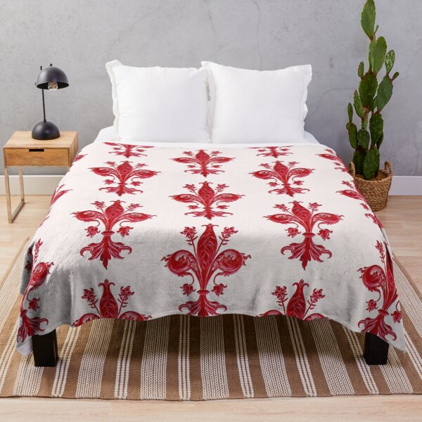 Item preview, ANTIQUE RED FLEUR DE LIS Heraldic Floral designed and sold by BulganLumini.