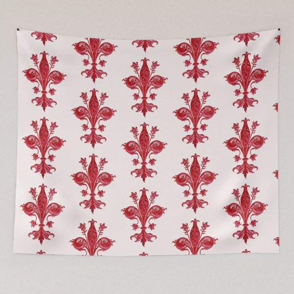 Item preview, ANTIQUE RED FLEUR DE LIS Heraldic Floral designed and sold by BulganLumini.