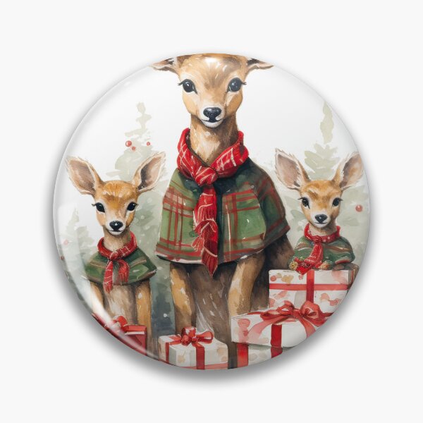 Artikelvorschau, Weihnachtshirschfamilie mit Geschenken entworfen und verkauft von Sara-Design2.