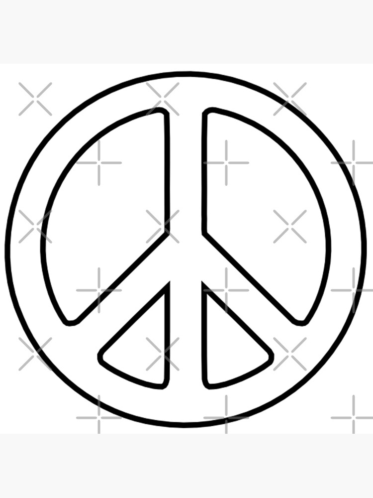 White Peace Symbol Greeting Card By Shabzdesigns Redbubble