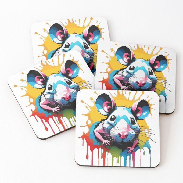 Item preview, A Vibrant Rat: Colorful Paint-Dripping Digital Art Masterpiece designed and sold by javaoverride.