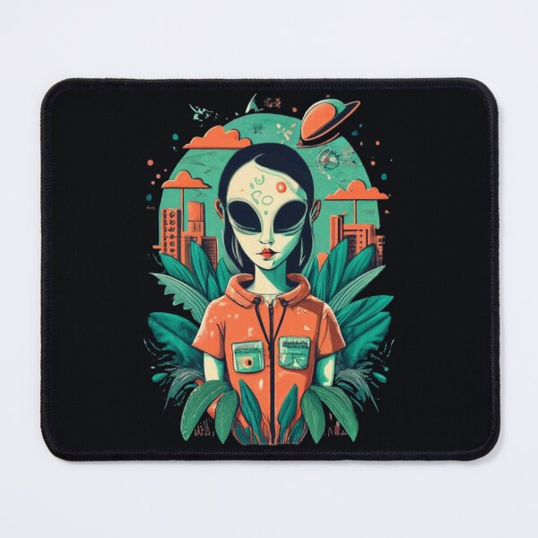 Item preview, Alien Girl In Aan Artificial World, UFO, Retro, Alien, Alien Civilization designed and sold by HelenGie.