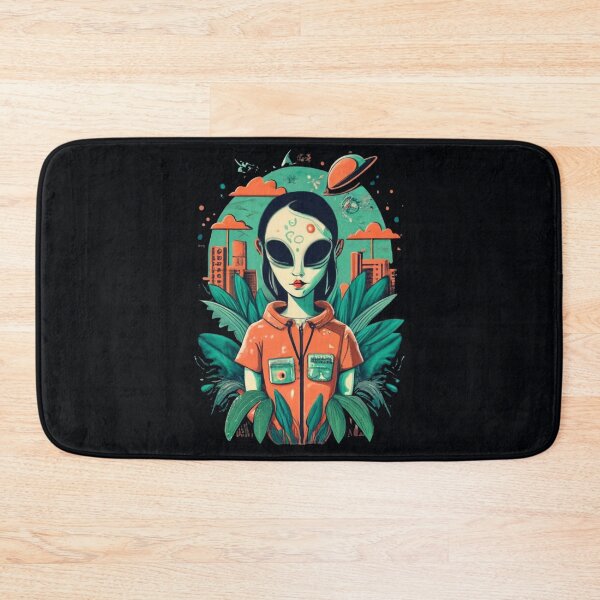 Item preview, Alien Girl In Aan Artificial World, UFO, Retro, Alien, Alien Civilization designed and sold by HelenGie.