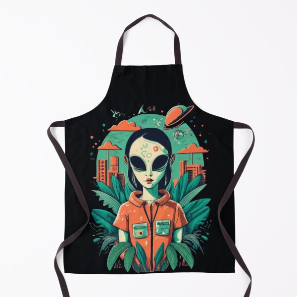 Item preview, Alien Girl In Aan Artificial World, UFO, Retro, Alien, Alien Civilization designed and sold by HelenGie.