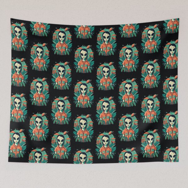 Item preview, Alien Girl In Aan Artificial World, UFO, Retro, Alien, Alien Civilization designed and sold by HelenGie.