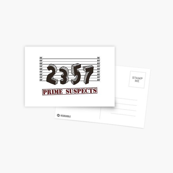 The Prime Number Suspects Postcard