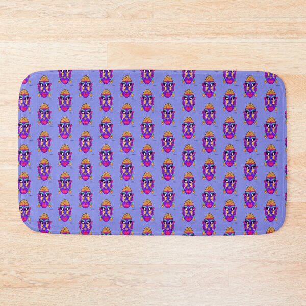 Item preview, African art - Colorful Tribal Mask on blue background  designed and sold by Dorothea Neumann.