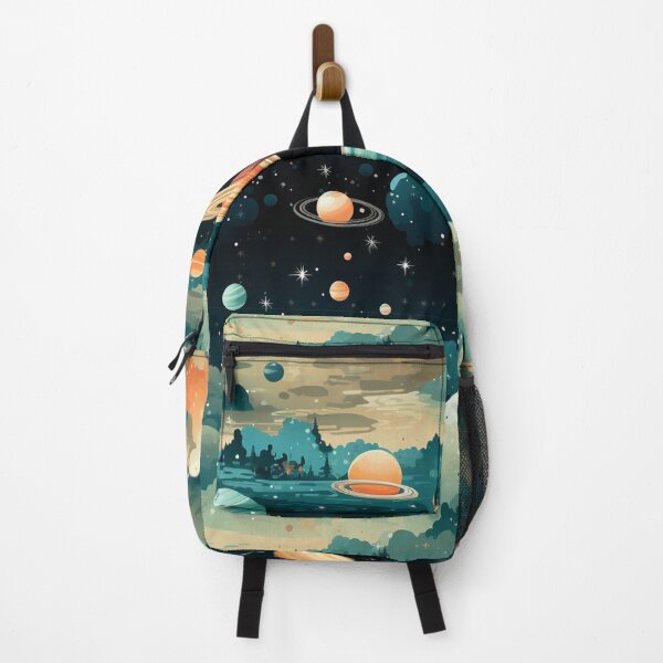 Item preview, Cosmic Planets Landscape: Orange & Cyan Skies designed and sold by YYWDesigns.