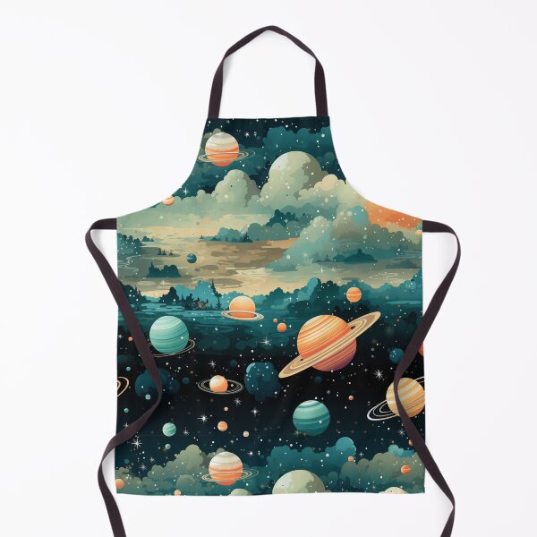 Item preview, Cosmic Planets Landscape: Orange & Cyan Skies designed and sold by YYWDesigns.