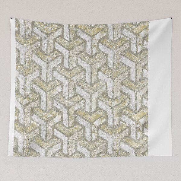 Item preview, Geometric distressed texture yellow designed and sold by Alessandro Remo Mazzoni Remotextiles.