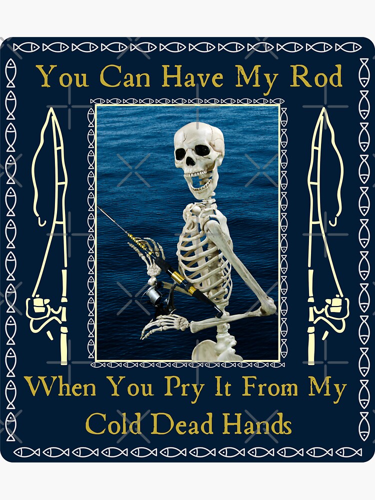Skeleton Fishing Funny Scary Spooky Skeletons for Fisherman  Sticker for  Sale by theflandonian
