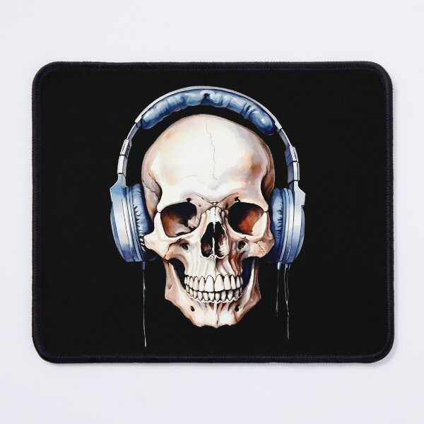 Item preview, colorful skull in headphones, Halloween, music designed and sold by in-leggings.