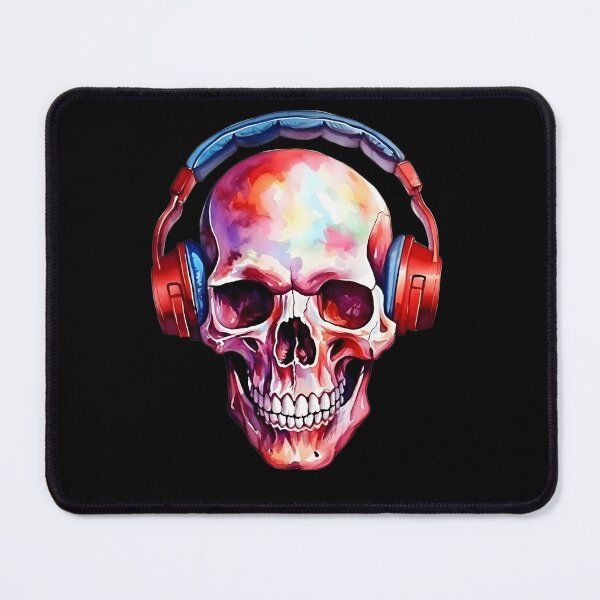 Item preview, colorful skull in headphones, music lover designed and sold by in-leggings.