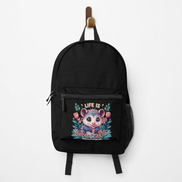 Item preview, Sweet possum with flowers, life is beautiful designed and sold by LuckyFamily.