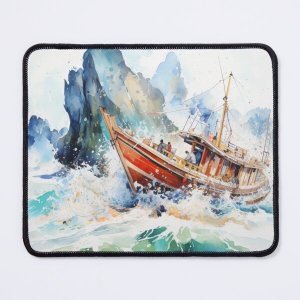 Item preview, ship in the sea (watercolor paint) designed and sold by 2ilver.