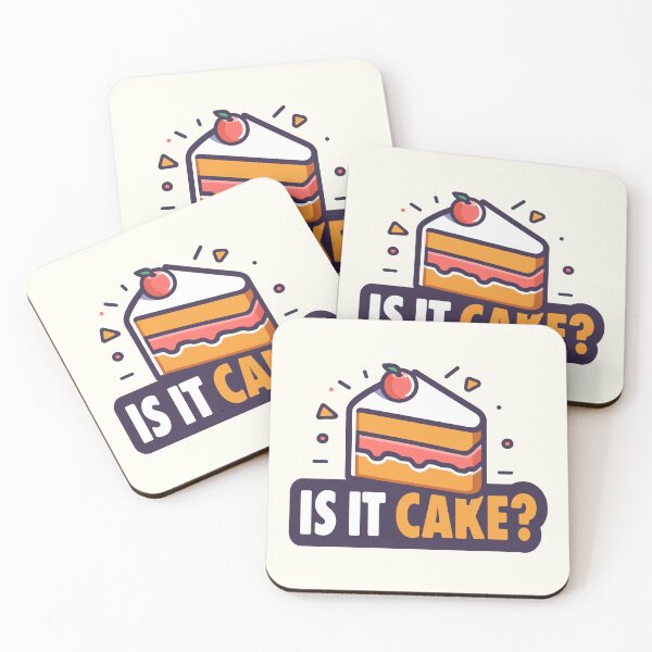 Item preview, "Is it Cake?" Funny Quote with Cake Illustration designed and sold by damomonkey.