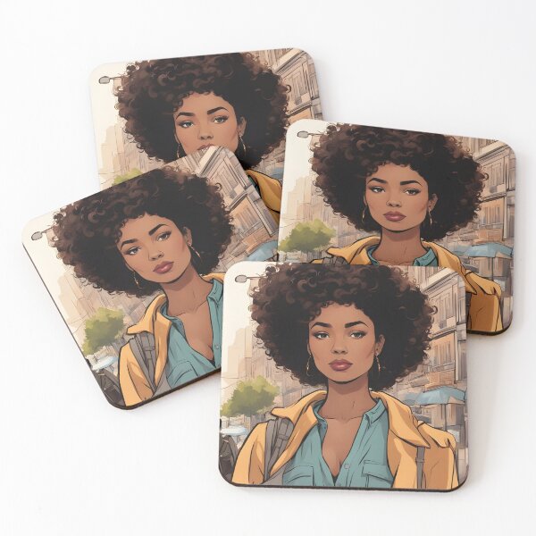 Item preview, Comic superhero afro girl with urban clothes designed and sold by vicempe.