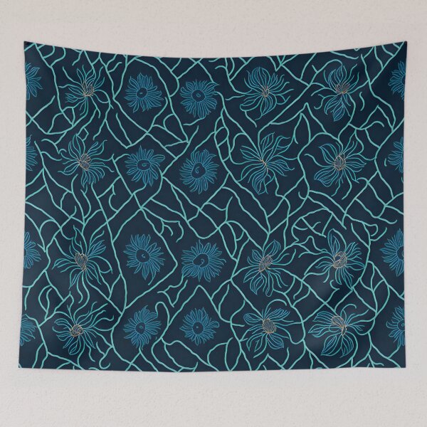Item preview, Elegant Tropical Blue Flowers Pattern designed and sold by Omarupattern51.