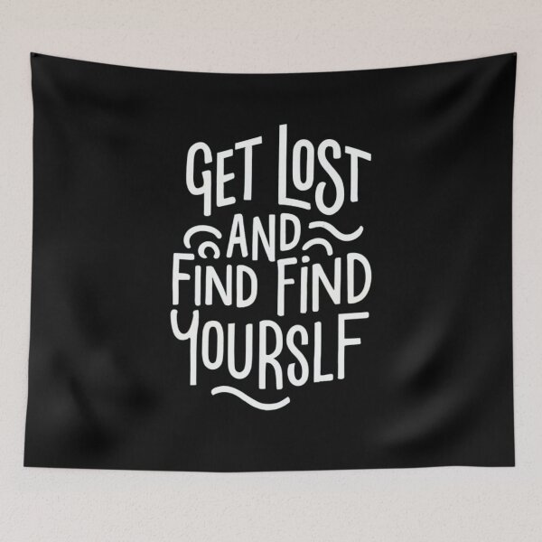 Item preview, Get Lost and Find Yourself, Graphic T shirt Design, Simple Trendy, Catchy, Inspirational Quote designed and sold by ItalianBoogers.