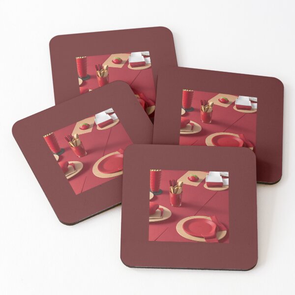 Item preview, Table Mat with a Vibrant Red Hue designed and sold by Chukszy1.