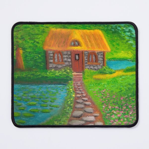 Item preview, Lonely cute house in the wood - Oil Pastel designed and sold by Sky-99.
