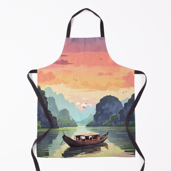 Item preview, Boat on the river at sunset designed and sold by M-Y-A-R-T-.