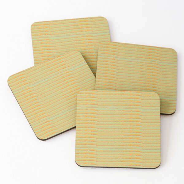 Item preview, Handmade Knit-Inspired Stripes - Green & Orange designed and sold by ara-designs.