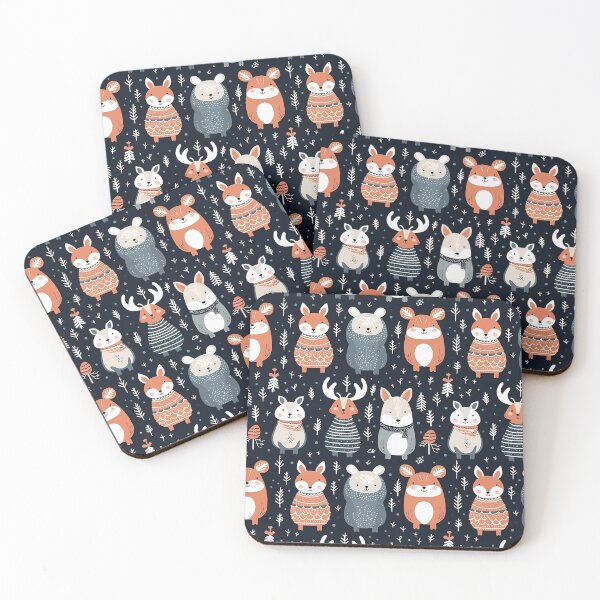 Artikelvorschau, Skandinavische Waldtiere Nordische Weihnachten entworfen und verkauft von ColorFlowArt.